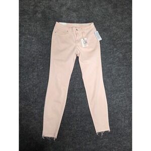 Jessica Simpson Kiss Me Super Skinny Jeans Blush Pink Raw Hem Womens Size 30 NWT